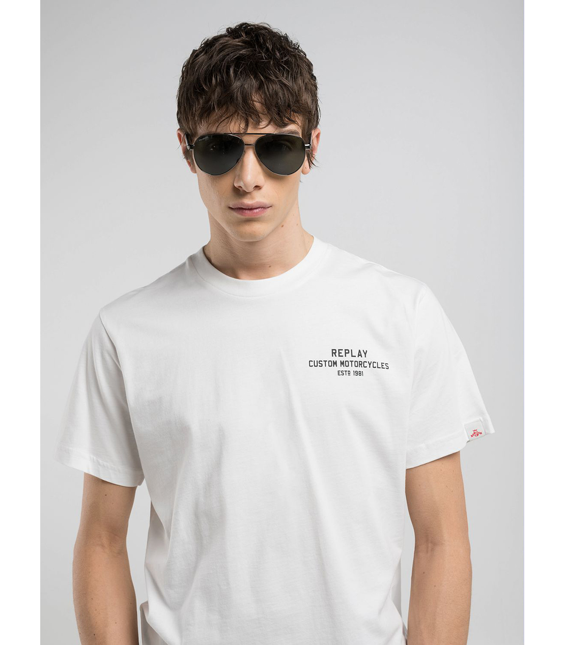 Tシャツ/S/コットン/GRY/プリント コットンジャ－ジープリントTシャツ｜REPLAY リプレイ公式通販